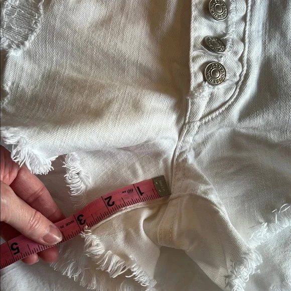 Just USA White Button-Up Denim Shorts - Picture 6 of 8